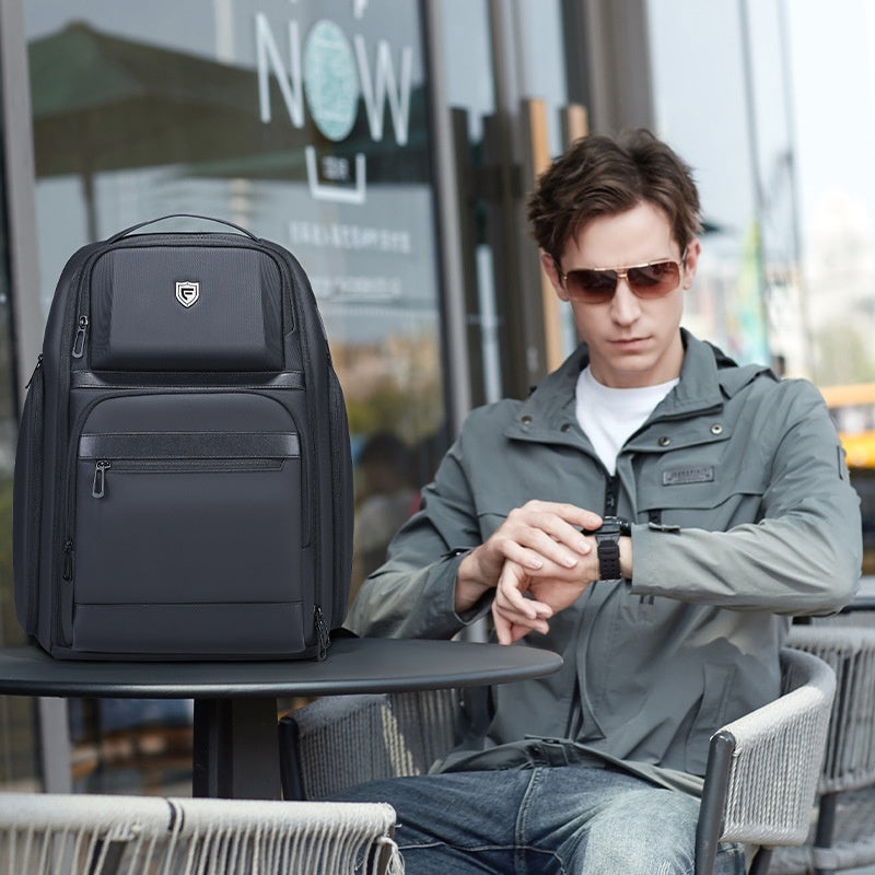 Business Casual Large Capacity Scalable Business Trip Travel Laptop Bag Backpack Men