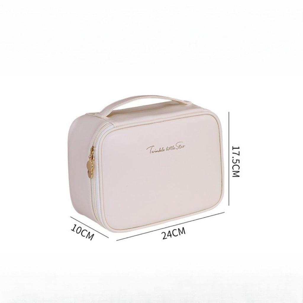 Makeup bag with compartments, makeup bag organizer, 6 large divisions portable large capacity high-end makeup bag, travel makeup brush cosmetic storage bag