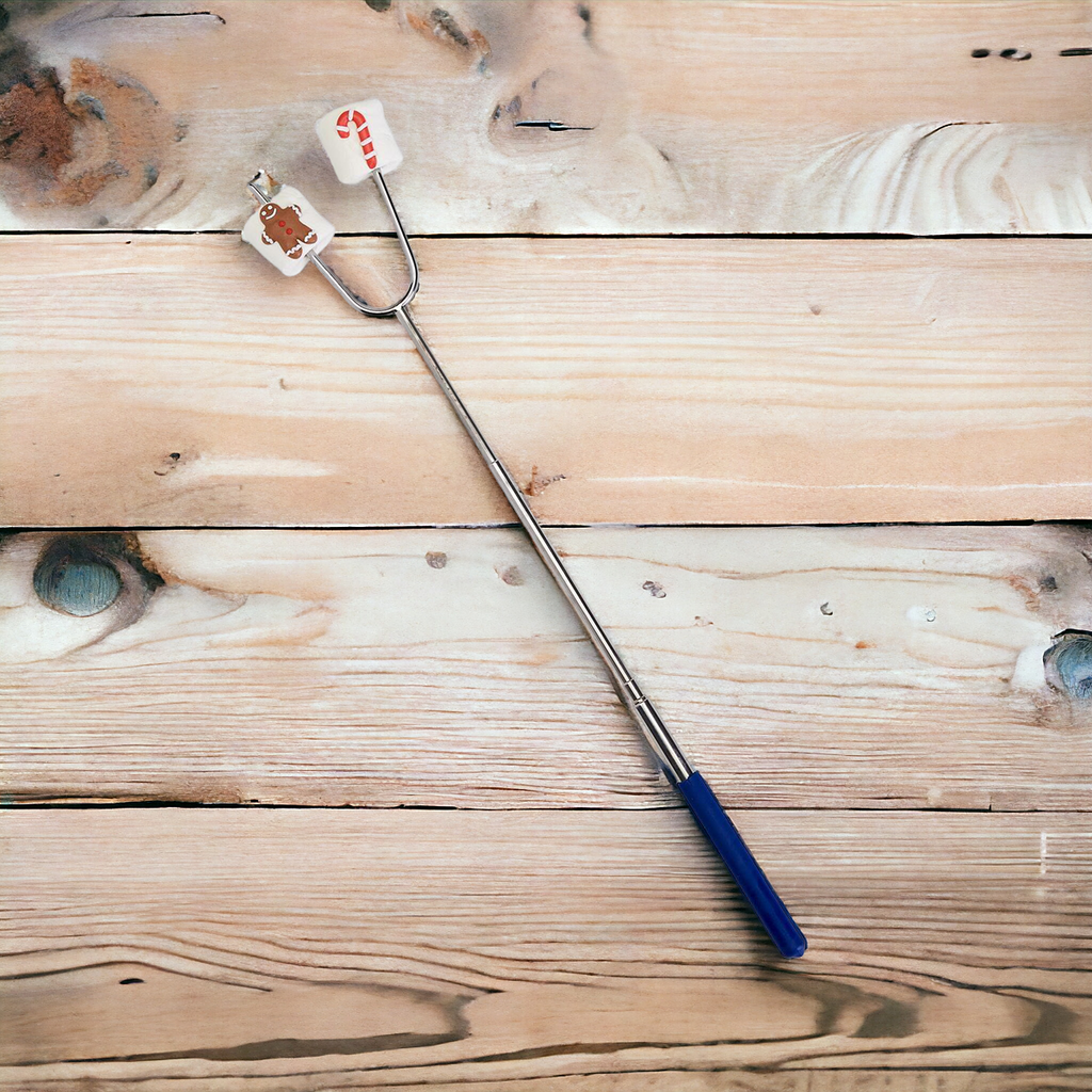 Extendable Roasting Stick Telescopic Campfire Skewer Up To 35in For S'mores