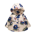 Girls' Hooded Fashion Printed Cotton-padded Jacket