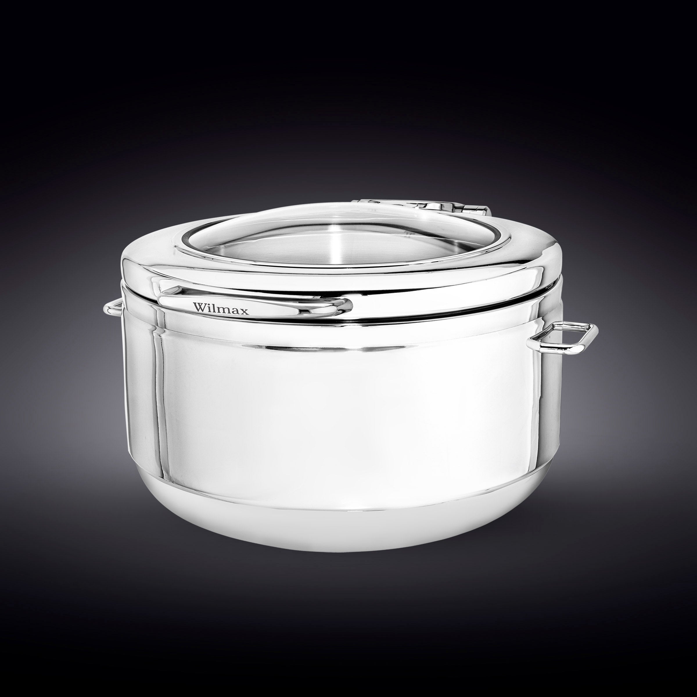 GLASS LID ROUND CHAFER 21.75" inch X 20.5" inch X 10" inch | 55 X 52 X 25.5 CM 370 FL OZ | 11 L
