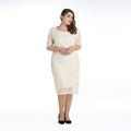 Plus size women's five-point sleeve dress