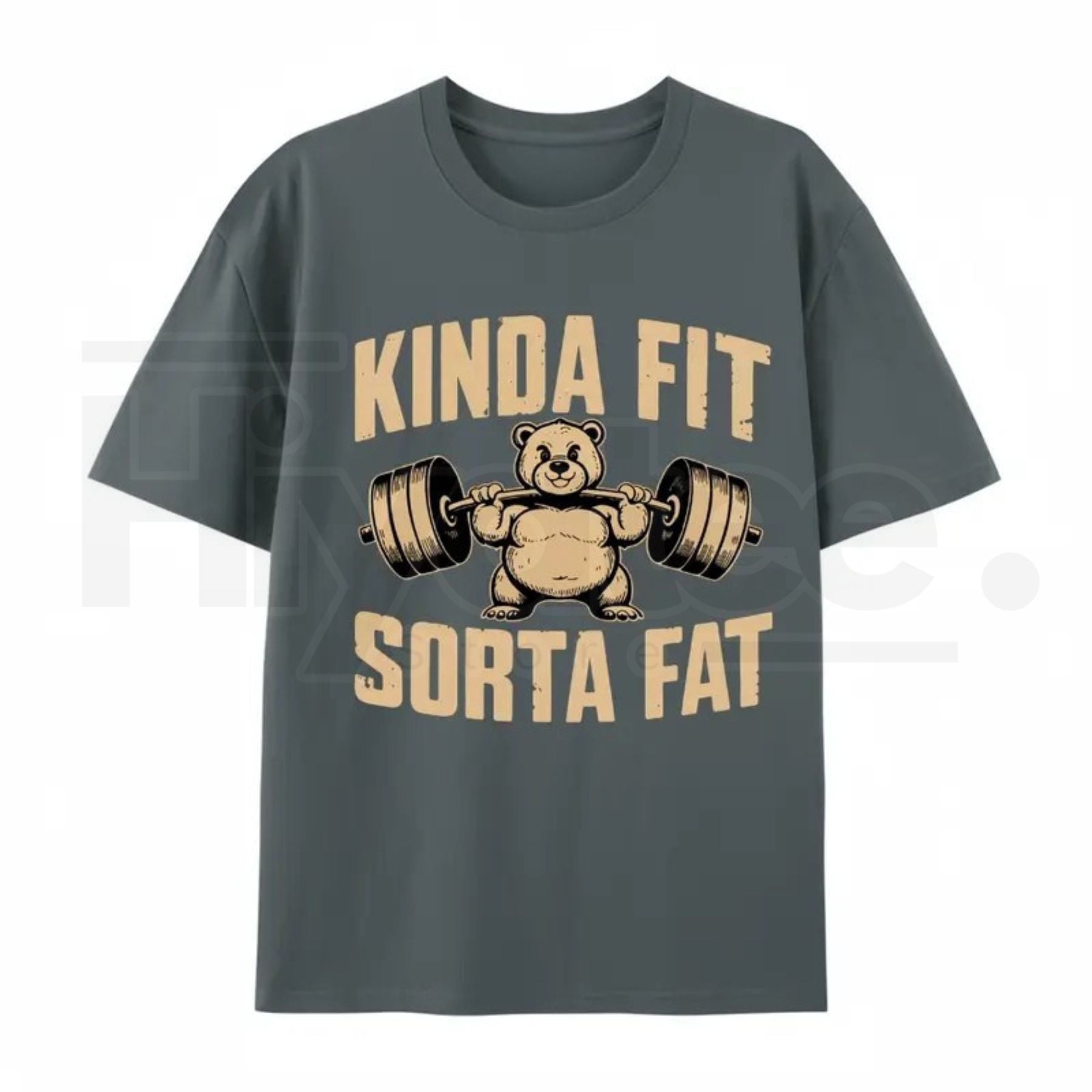 "Weightlifting Bear" – Funny Heavyweight Oversized Gym Graphic Top