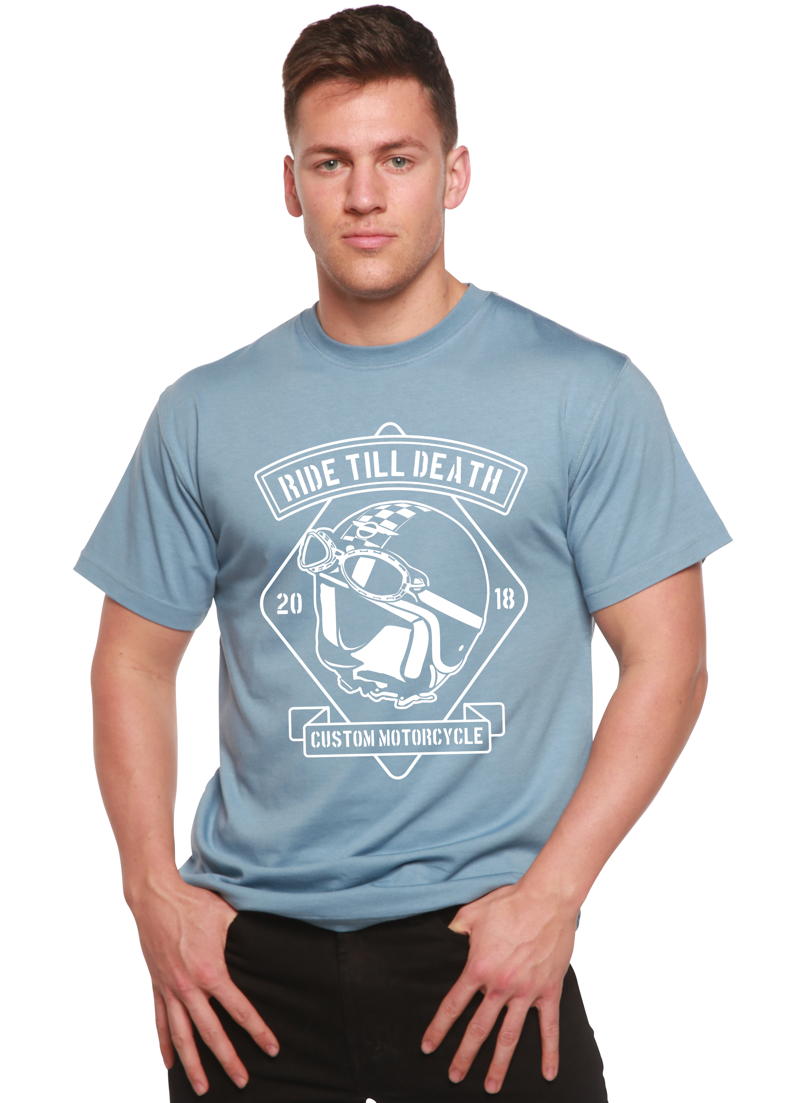Ride Till Death Spun Bamboo® Men's Bamboo Viscose/Organic Cotton Short Sleeve Graphic T-Shirt