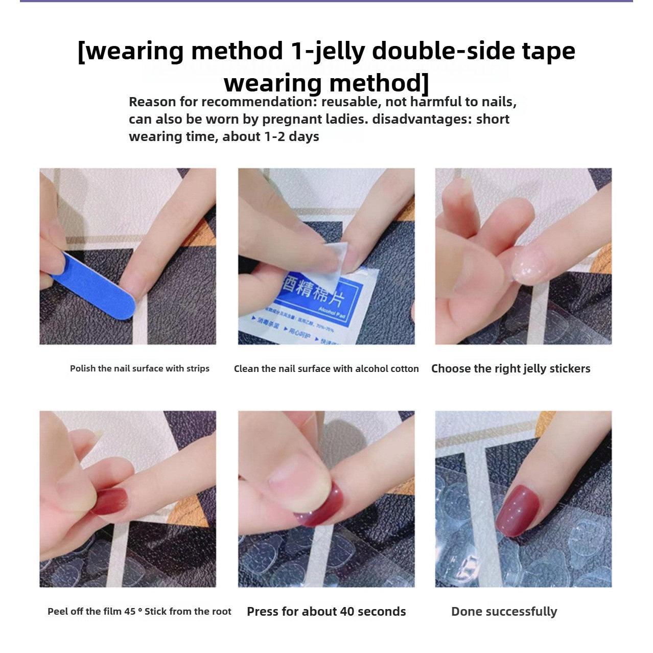 1079 Handmade Nail Wear Nail Art Reusable Press on Nails False Nails 2PCS