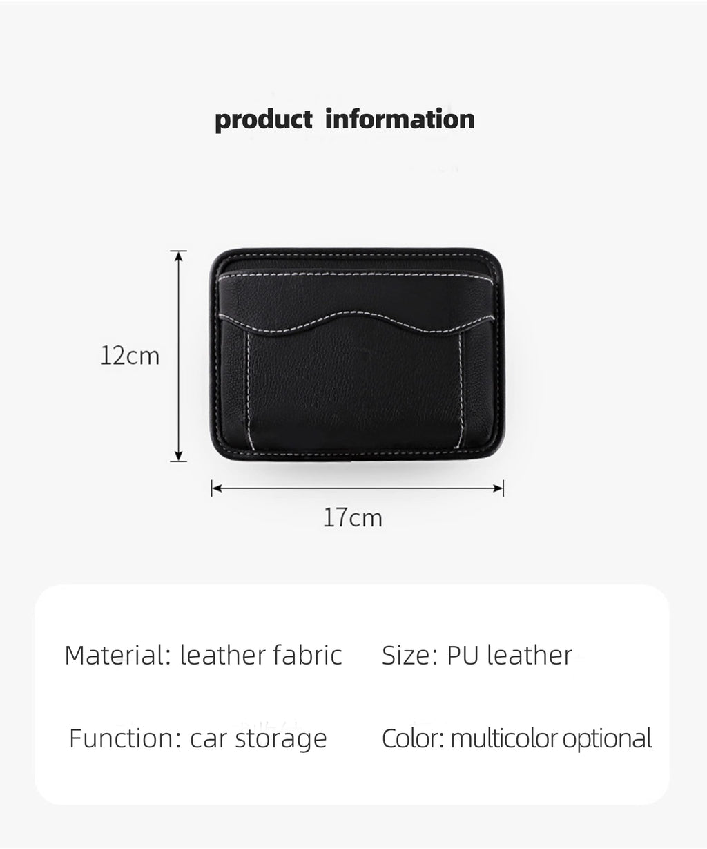 Car Seat Side Pocket Organizer PU Leather Pen Phone Sunglasses Holder Tray Pouch