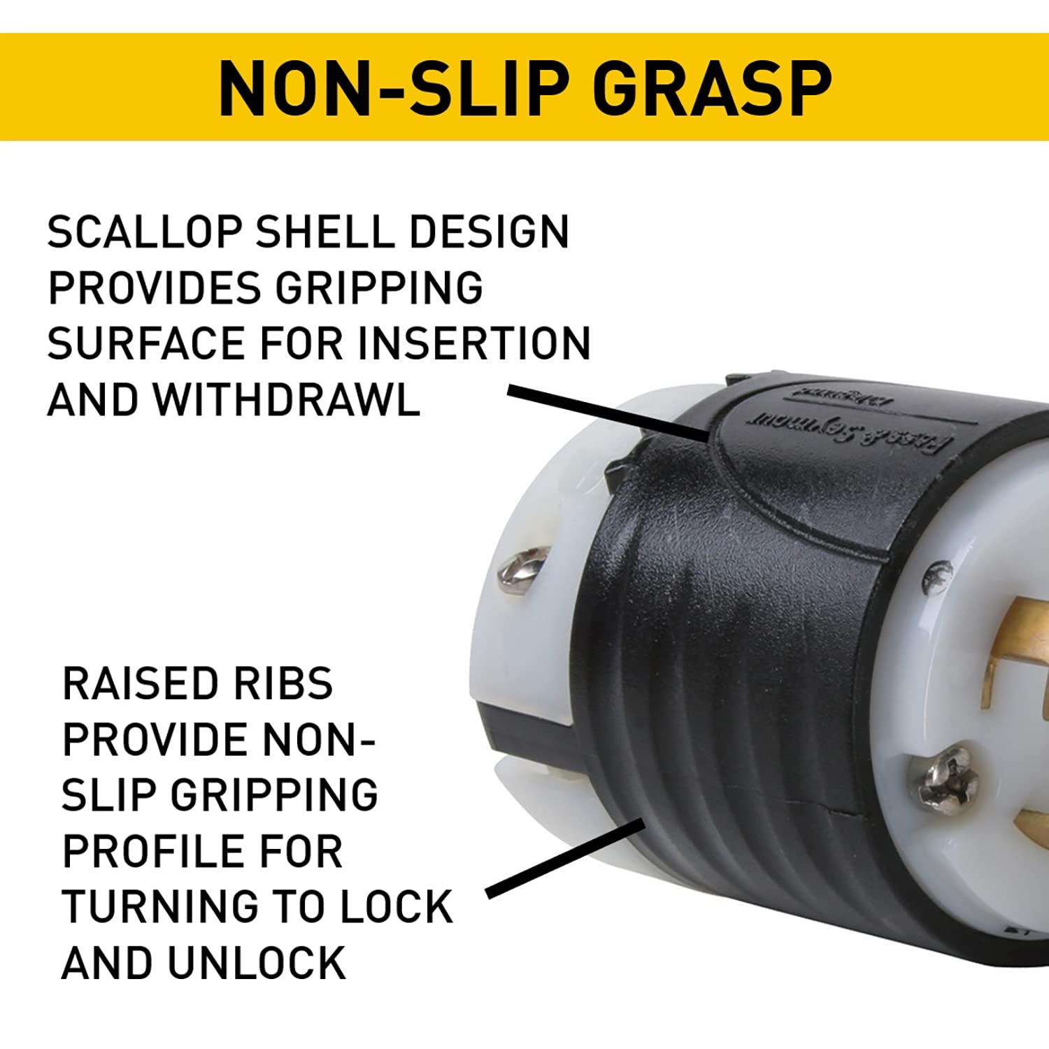 Pass & Seymour L1630-C Turnlok Connector,30A, 3Ph, 480V, 3P 4W Grdg.NEMA L16-30R