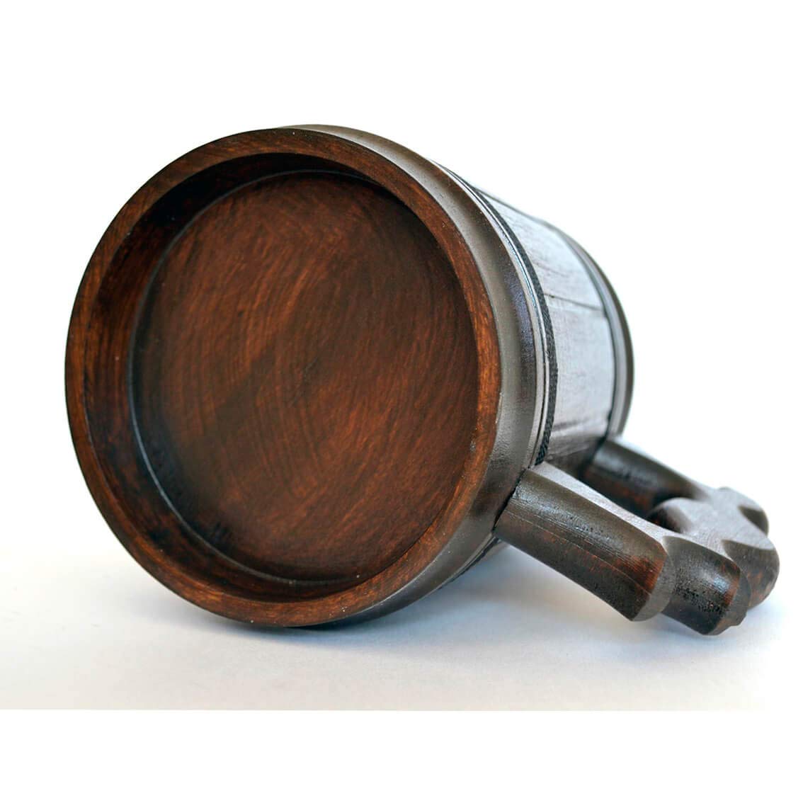 Handmade Beer Mug Oak Wood Stainless Steel Cup Box Natural 10oz Classic Brown