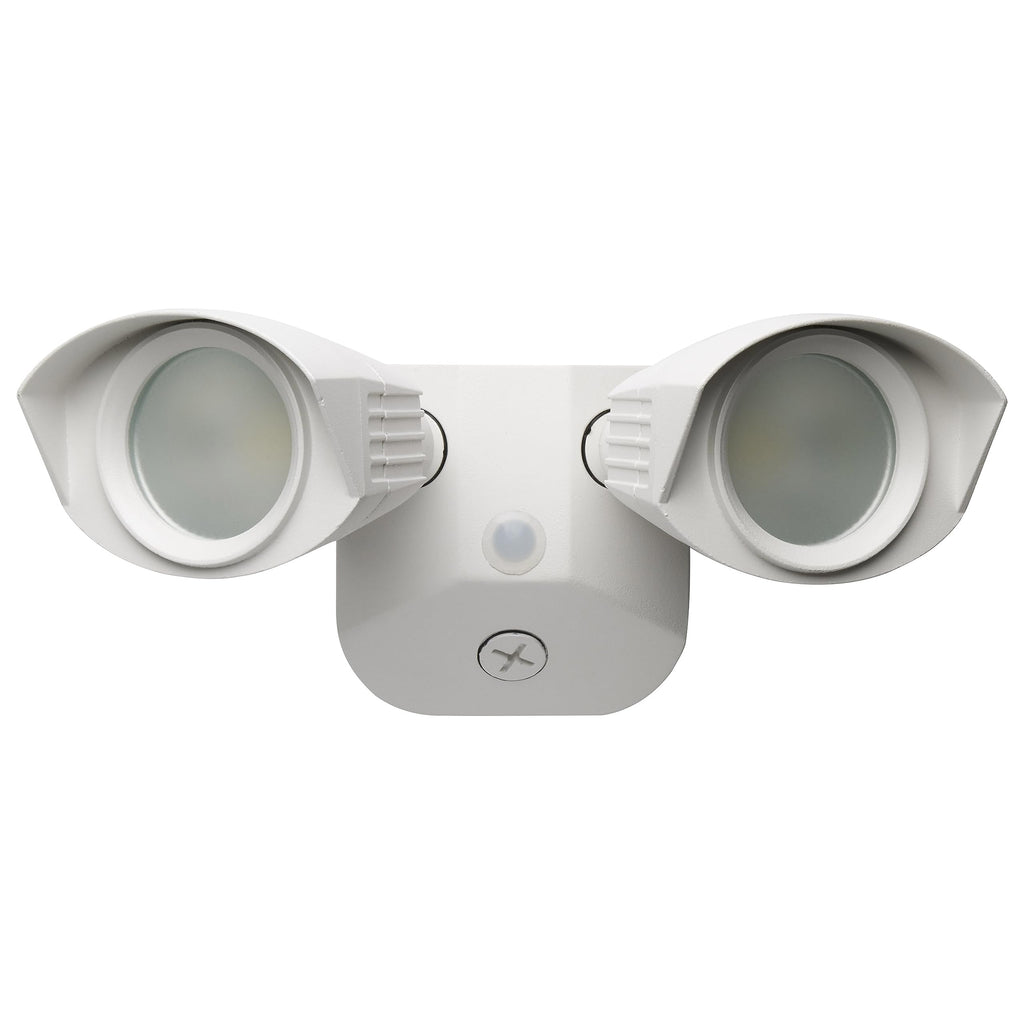 Satco Nuvo 65/210 3000K LED Outdoor Dual Head Security Light, White
