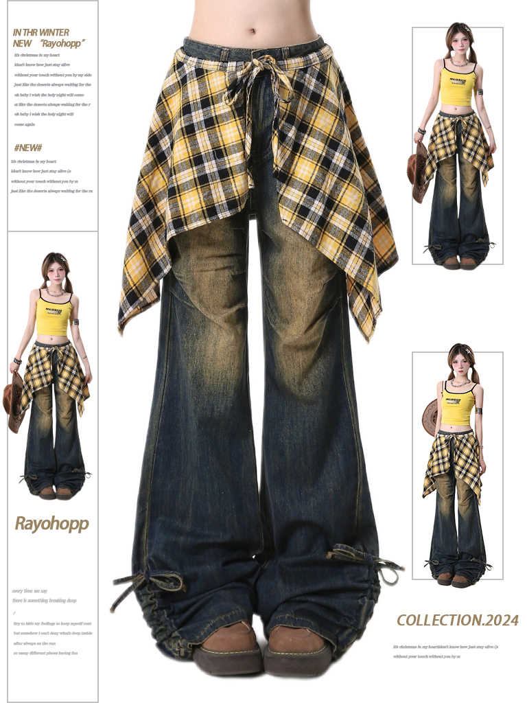 Jeans Women's Skirt Swing Outside Casual Bootcut Pants