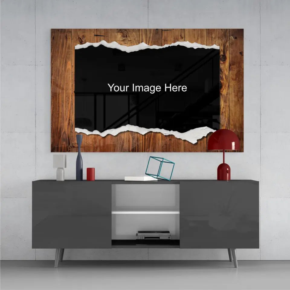 Torn Paper Custom Print on Glass