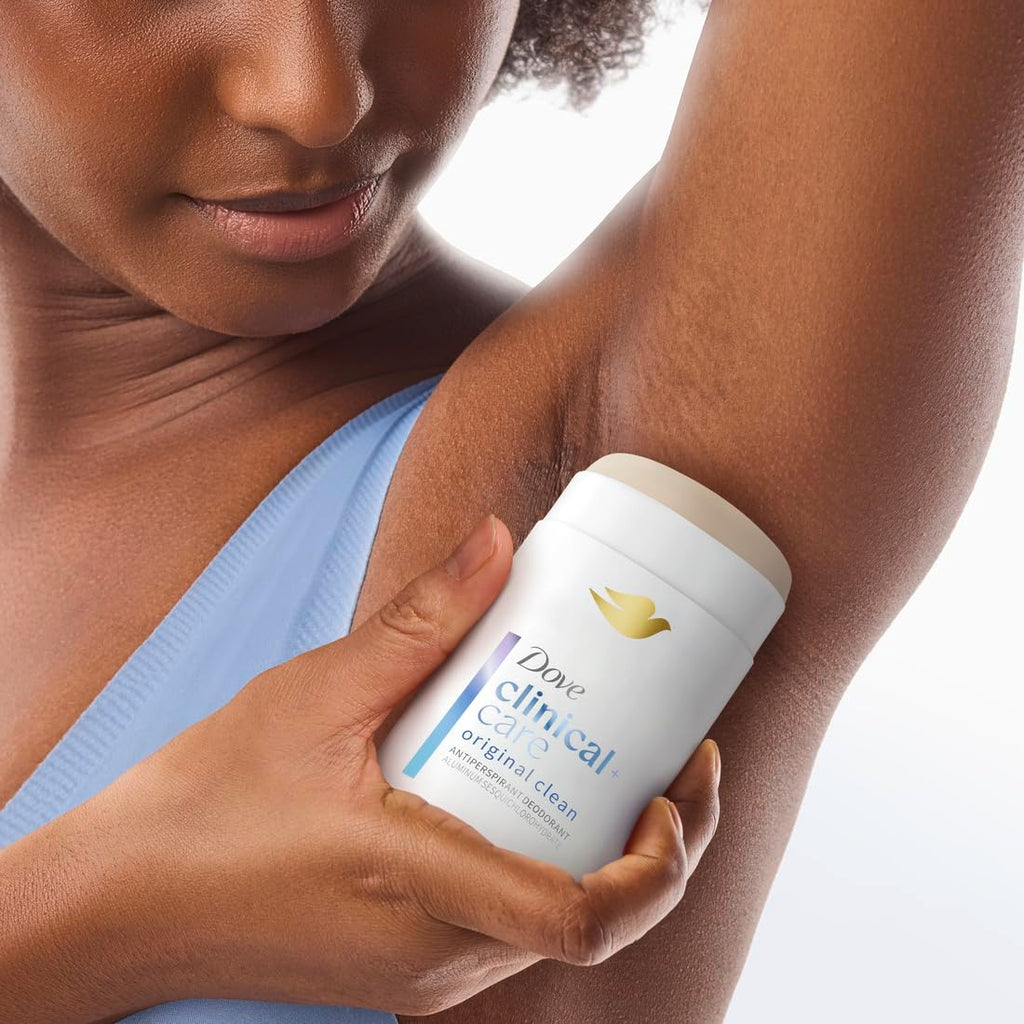 Dove Clinical + Care Antiperspirant Deodorant Invisible Solid Stick for Women Original Clean with Nourishing Serum 2.6 oz