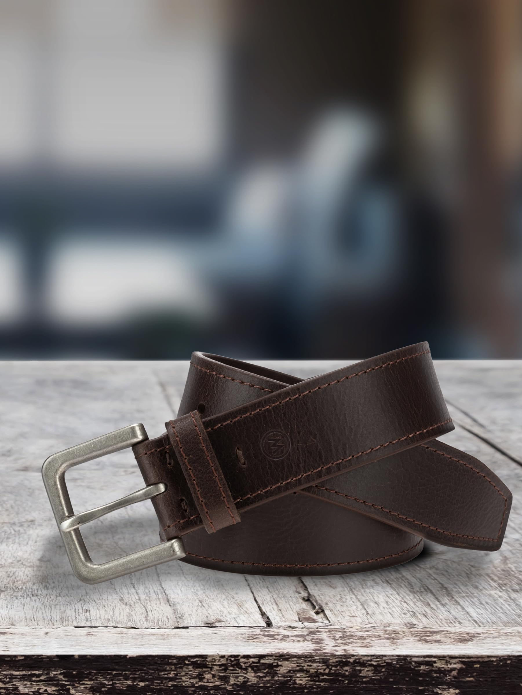Wrangler Men’s Leather Country Casual Every Day Dress Belt for Jeans,Brown 36