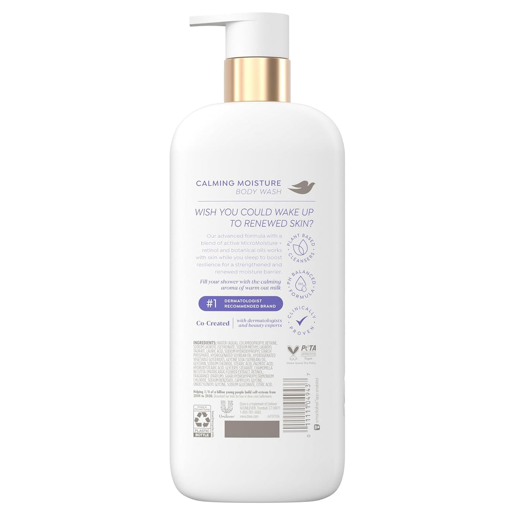 Dove Serum Body Wash Calming Moisture renews skin with Retinol Serum 18.5 Fl Oz