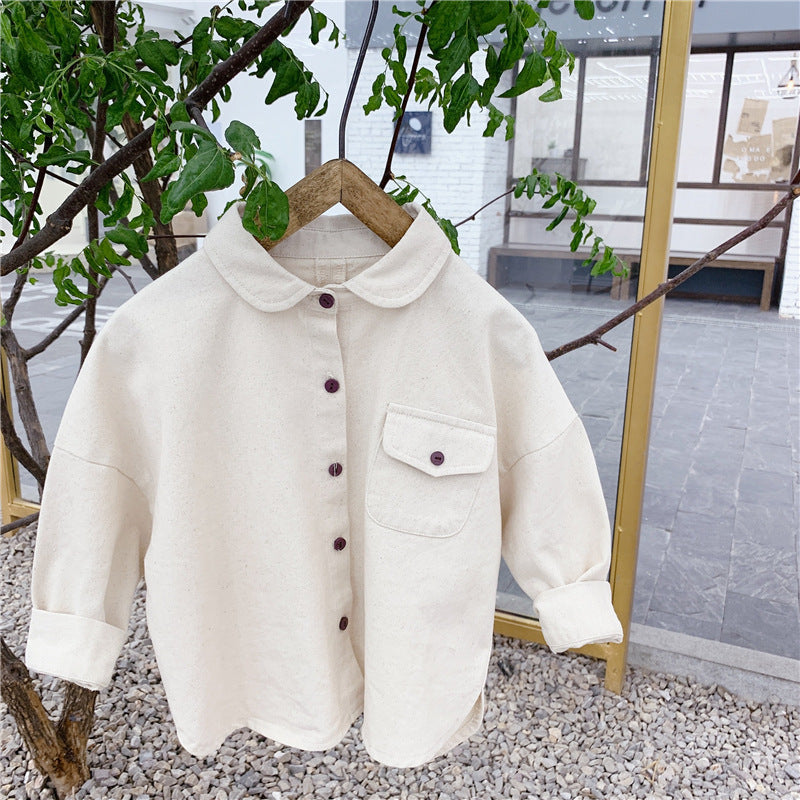 Girls Korean Style Autumn Embroidered Shirt