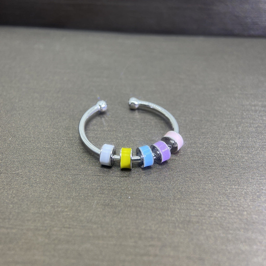 Rotating Enamel Fingertip Stress Relief Ring