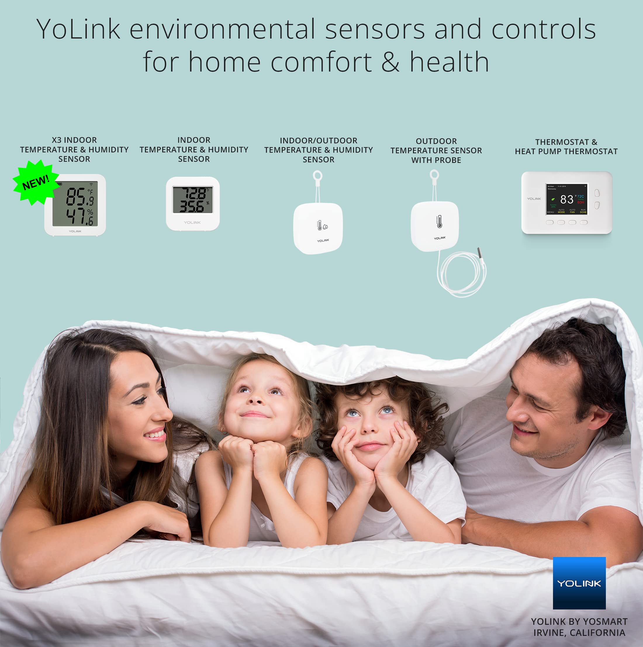 Smart Wireless Temperature/Humidity Sensor Wide Range for Freezer Fridge Monitor