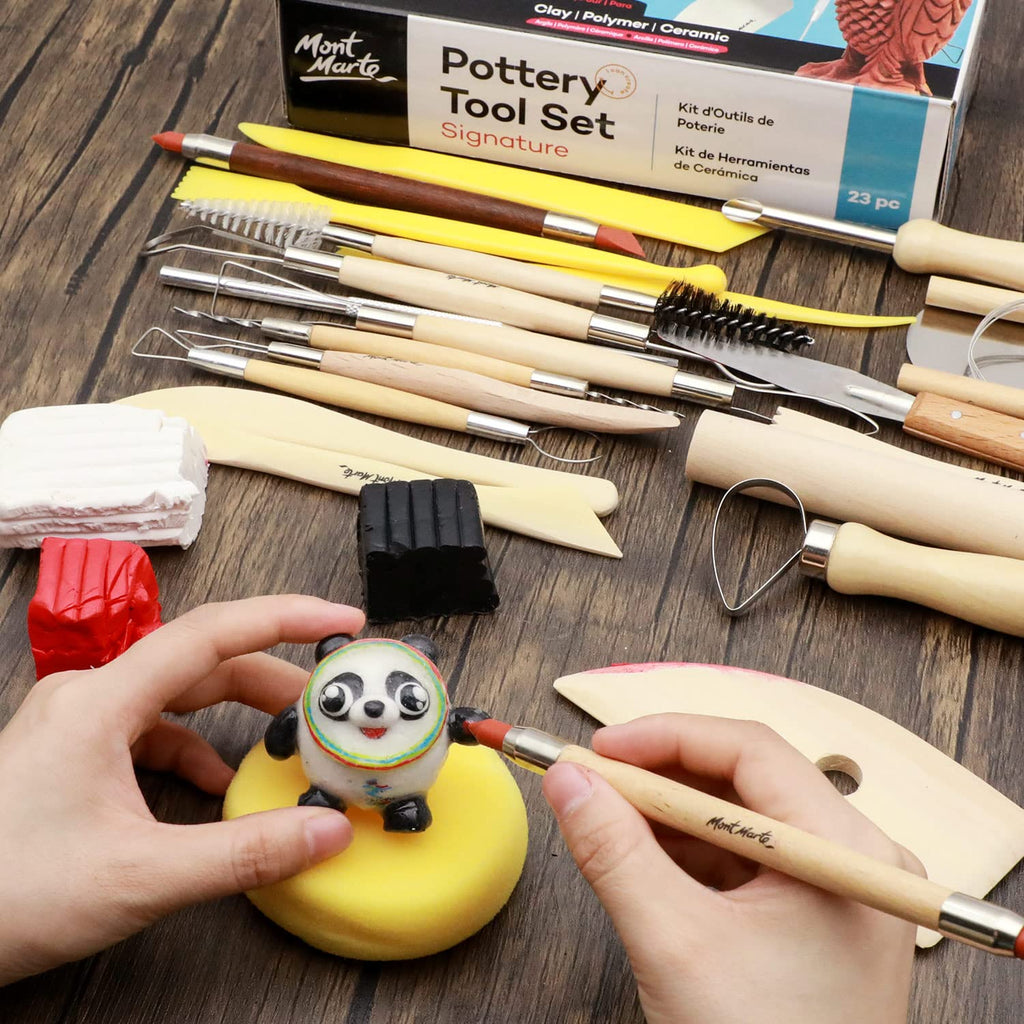 Mont Marte Pottery Tool Set Signature 23pc, Clay, Polymer, Ceramic Sculptures