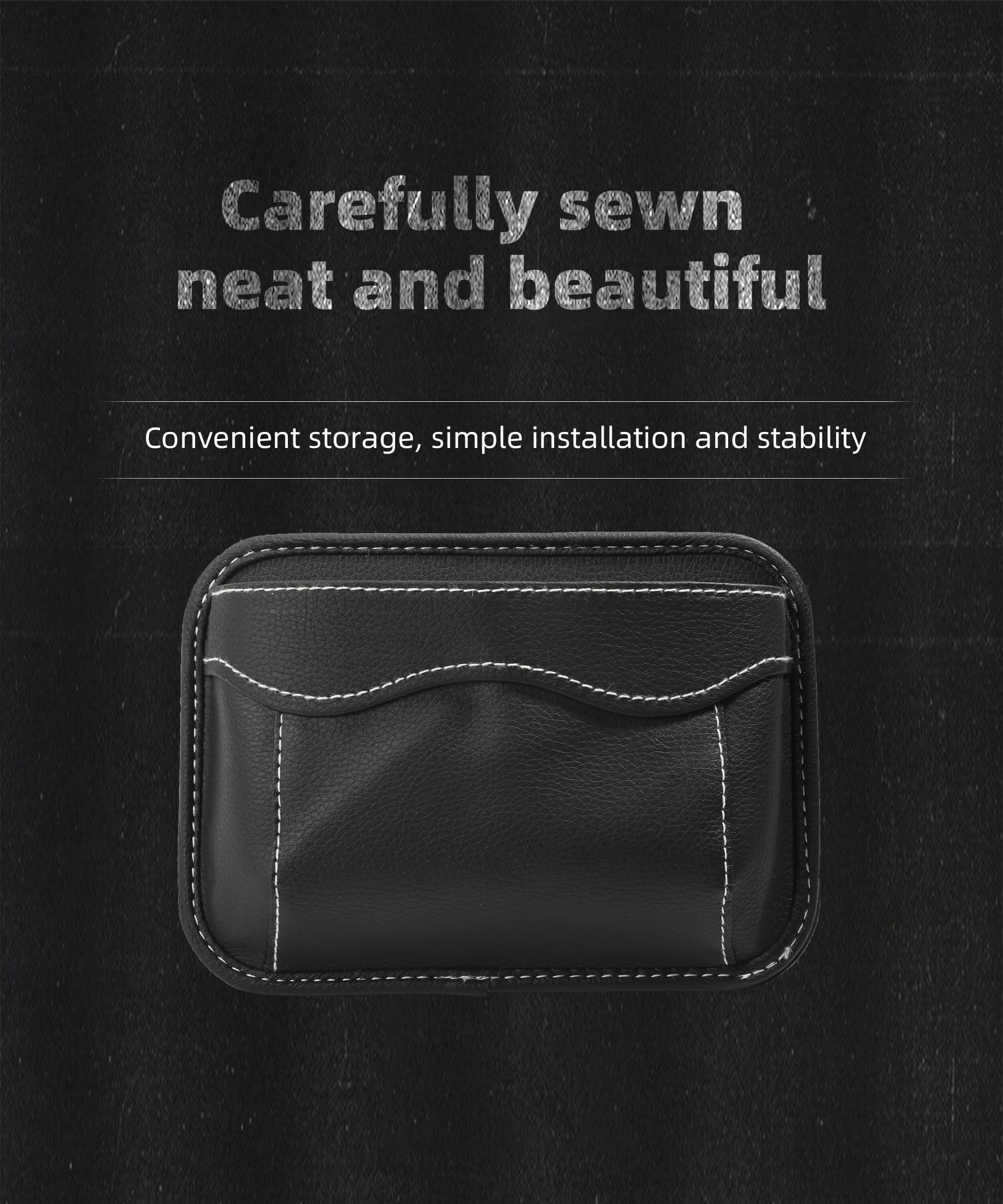 Car Seat Side Pocket Organizer PU Leather Pen Phone Sunglasses Holder Tray Pouch