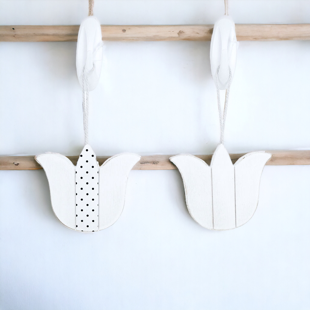 Easter Wooden Hanging Ornaments Set Rustic Spring Home Decor Bunny Egg Chick Handmade