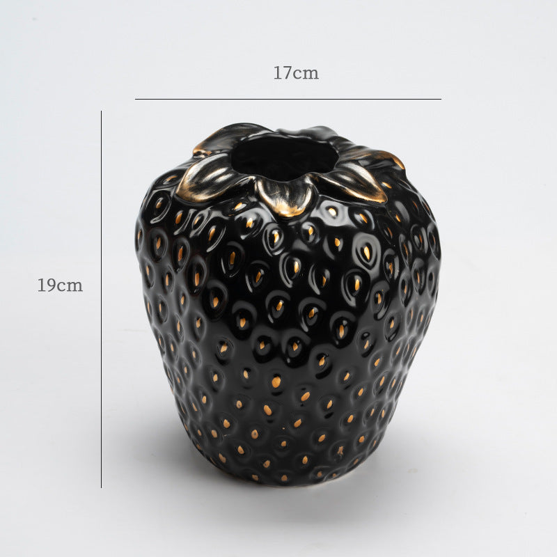 Good-looking Light Luxury Decoration Living Room Flower Arrangement Modern Strawberry Vase Ceramic