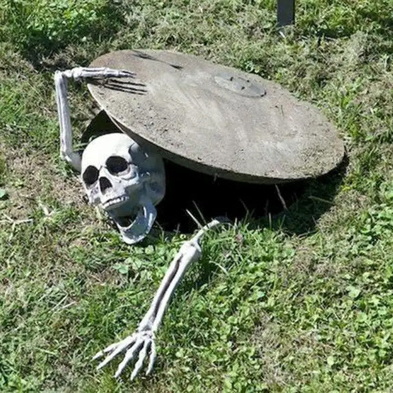 Halloween Skeleton Stakes: Realistic Skull, Head, Hands/Arms – For Party, Home, Garden, Lawn