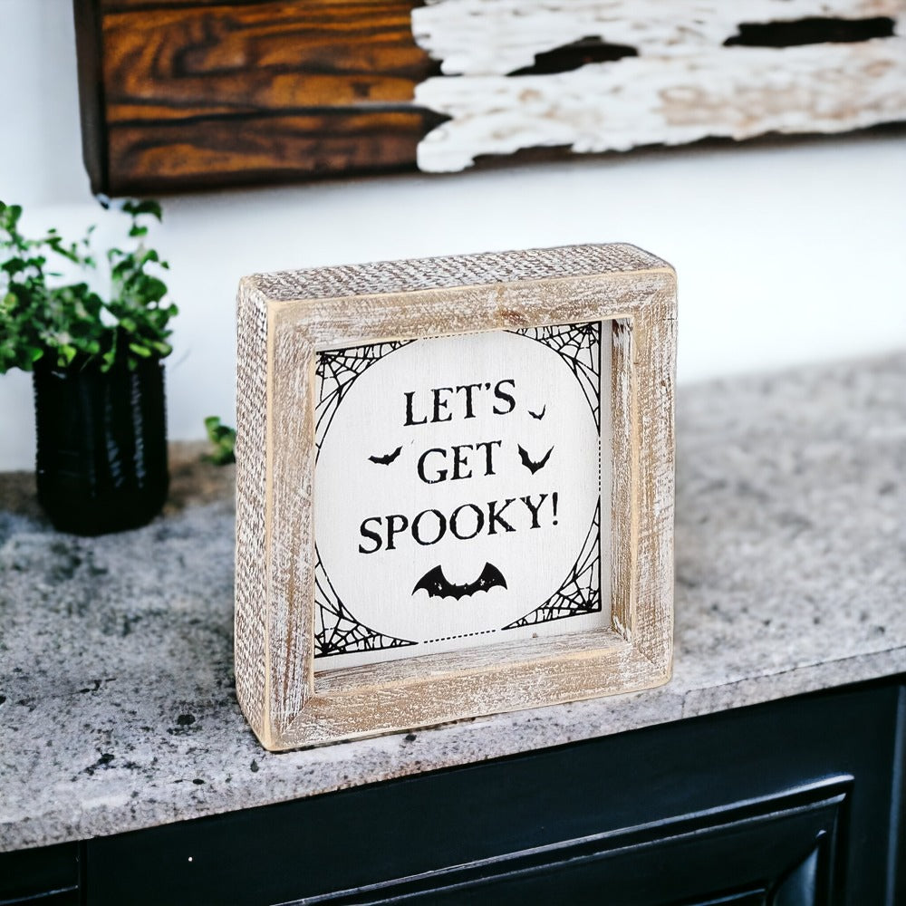 Double-Sided Reversible Pumpkin Sign Hey There Pumpkin / Lets Get Spooky