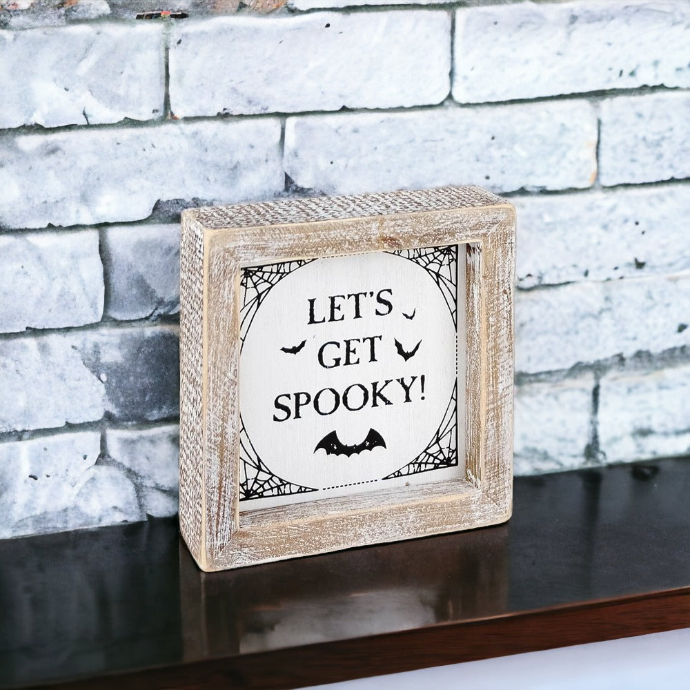 Double-Sided Reversible Pumpkin Sign Hey There Pumpkin / Lets Get Spooky