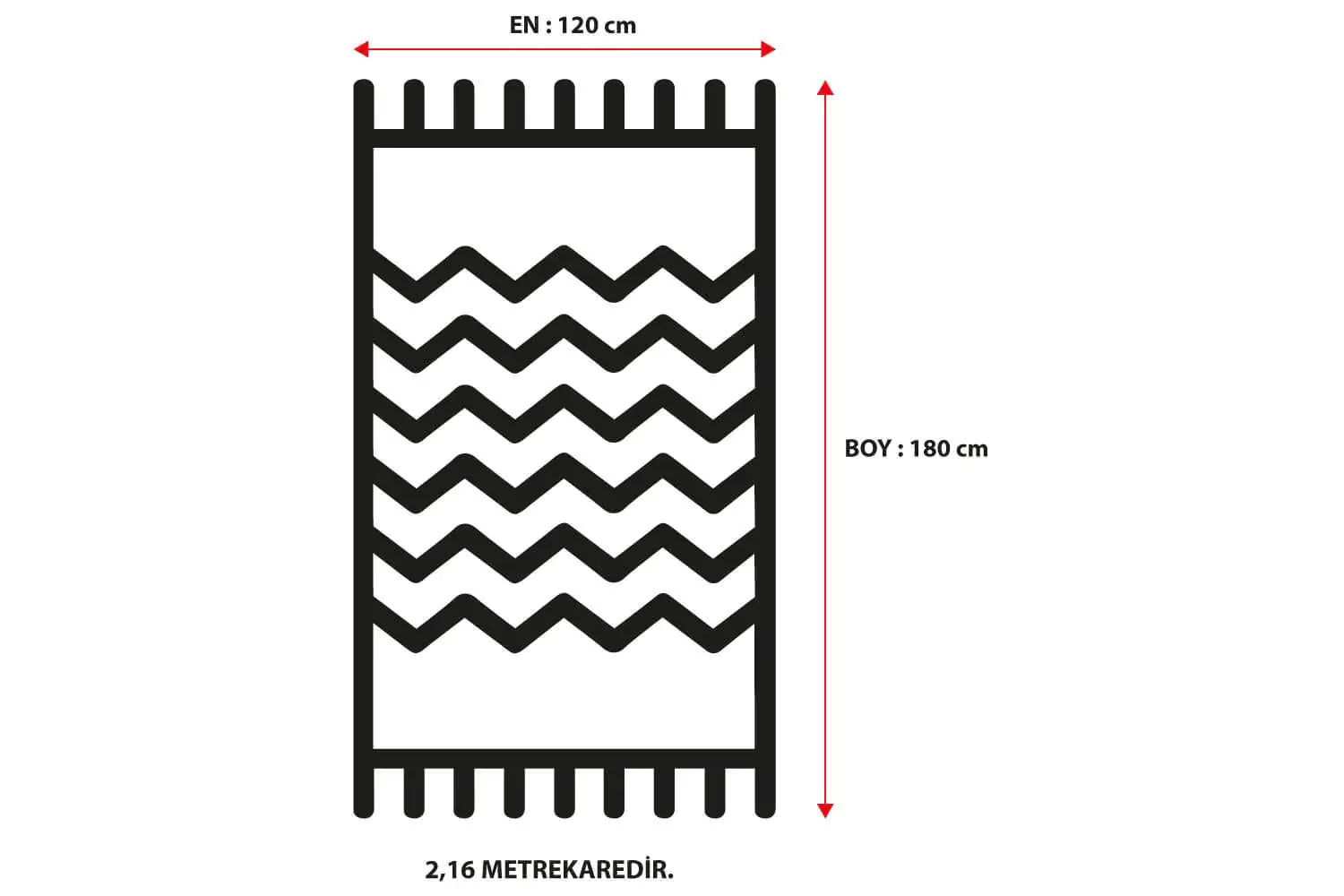Aksu Non-Slip Floor Carpet 120X180 Pyramid