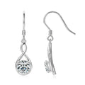 925 Sterling Silver 1ct Round Moissanite Teardrop Earrings Classic Casual