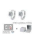 925 Sterling Silver D-Color Round Moissanite Sparkling Hoop Earrings for Women