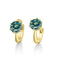 925 Sterling Silver Moissanite Clip-On Earrings Round Six-Prong White Gold