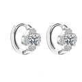 925 Sterling Silver Moissanite Clover Earrings 1ct Dainty Hoop Luxury
