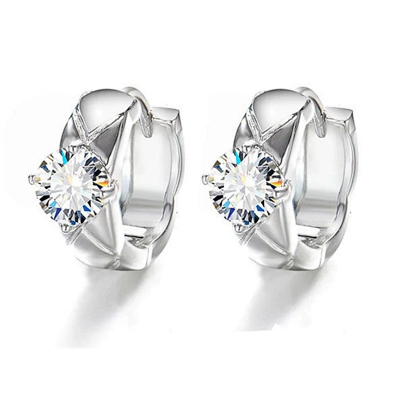925 Sterling Silver Moissanite Hoop Earrings 0.50ctw Luxury Gifts for Women