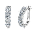 925 Sterling Silver Moissanite Hoop Earrings D Color 2.76CTW Sparkling Wedding