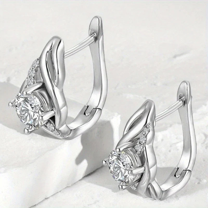 925 Sterling Silver 0.5ct Moissanite Stud Earrings For Couples Women Men