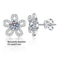 925 Sterling Silver Moissanite Stud Earrings 0.5ct x2 Five-Leaf Flower