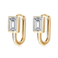 925 Sterling Silver 2x1ct Rectangular Moissanite Stud Earrings Unisex