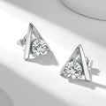 925 Sterling Silver V-Shaped 2-Carat (1ctx2) Moissanite Stud Earrings Unisex