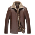 Middle-aged And Elderly Men's Fur-lined Leather Jacket