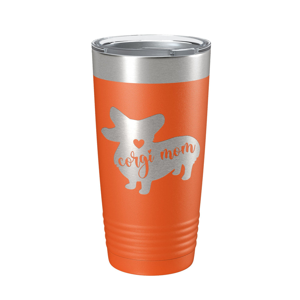 Corgi Mom Tumbler Dog Travel Mug Gift Insulated Laser Engraved Coffee Cup 20 oz
