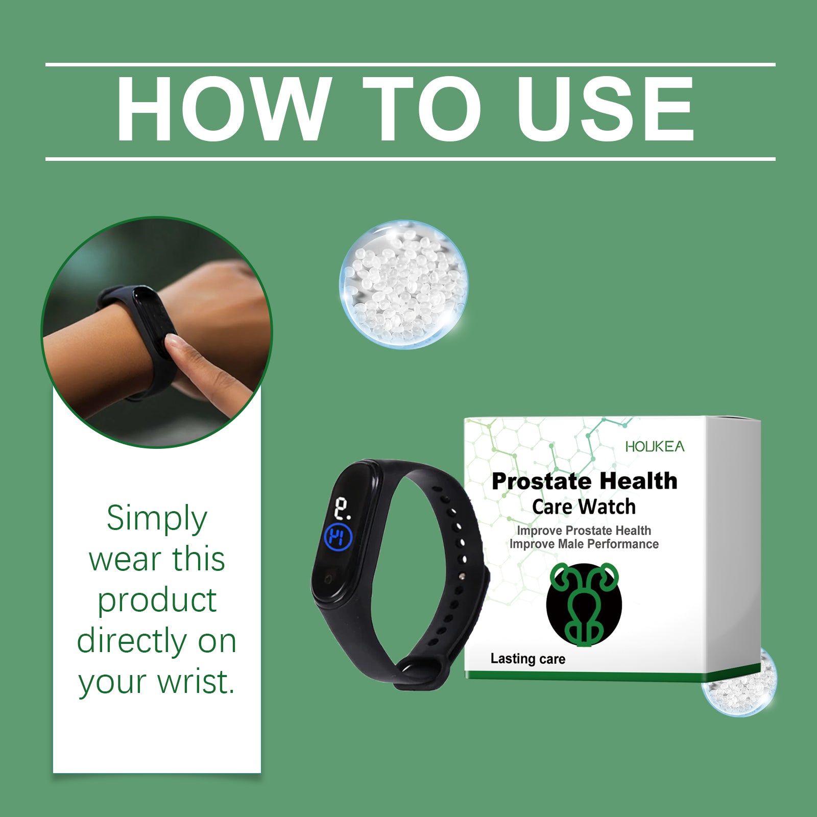 Houkea Men's Body Care Watch Enhances Daily Comfort Care Men's Body Exercise Watch