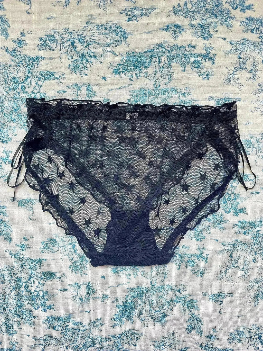 Black Mesh Star Panty