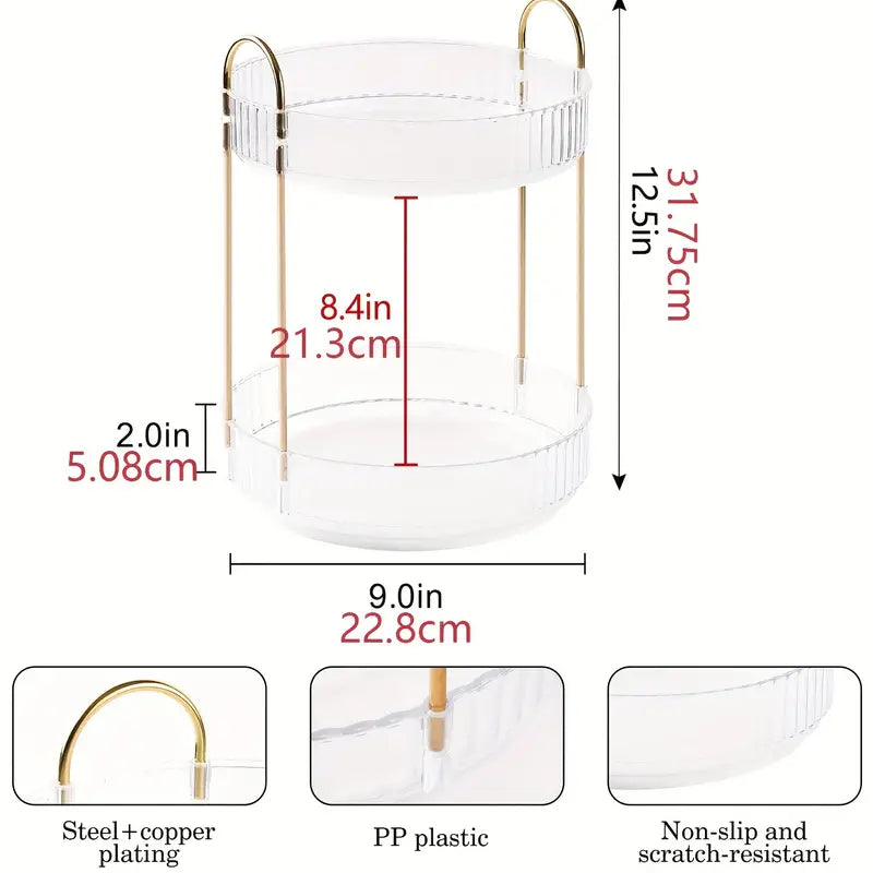 NNETM 360° Rotating Skincare, Perfume & Beauty Organiser