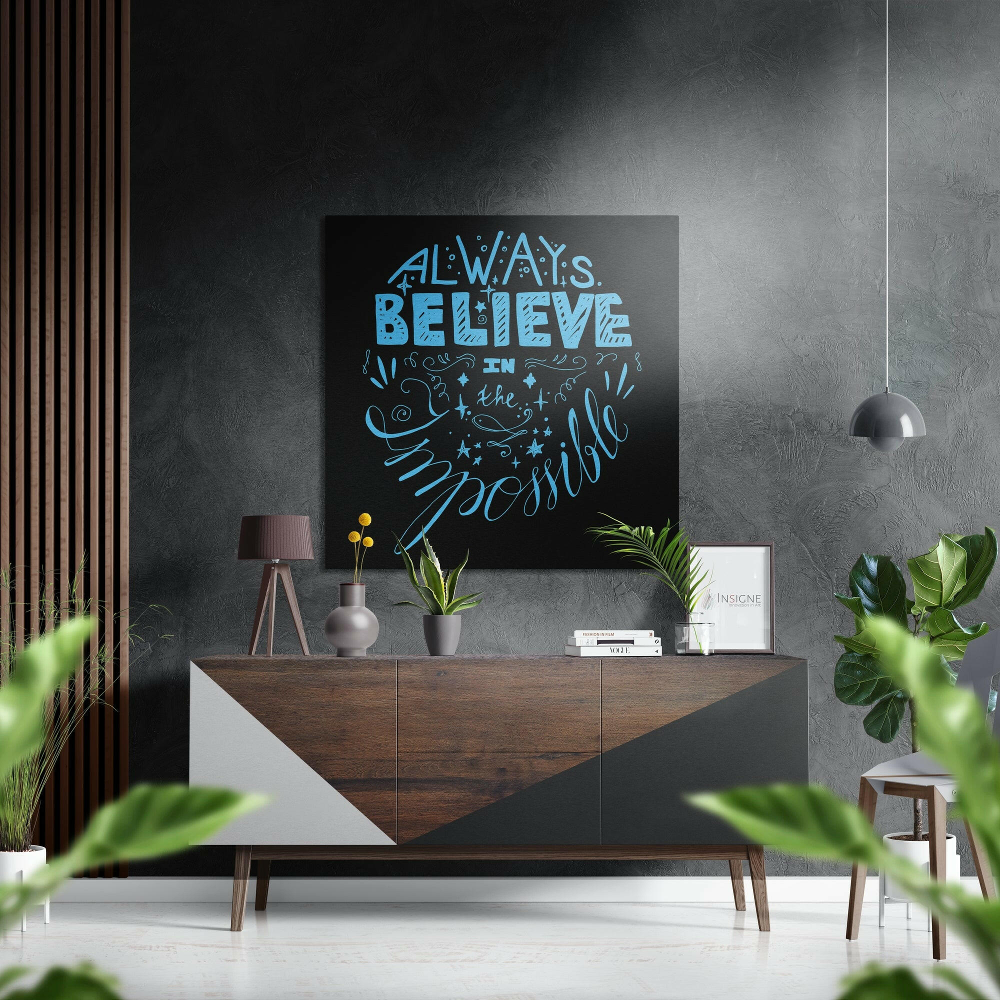 Believe in Impossible Brushed Aluminium Dibond Wall Art