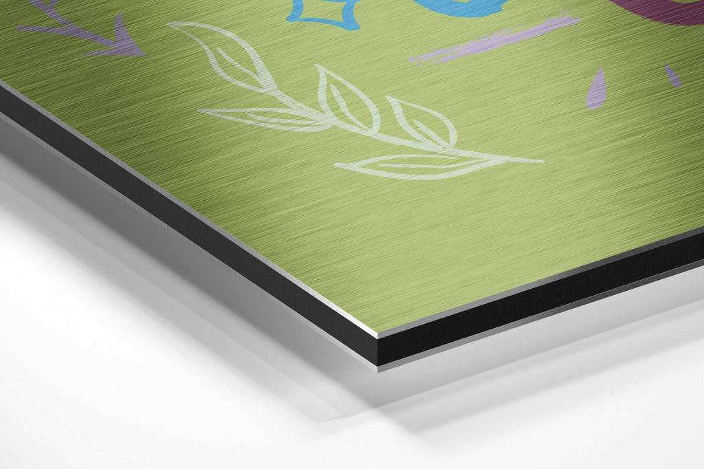 Never Give Up Brushed Aluminium Dibond Wall Art