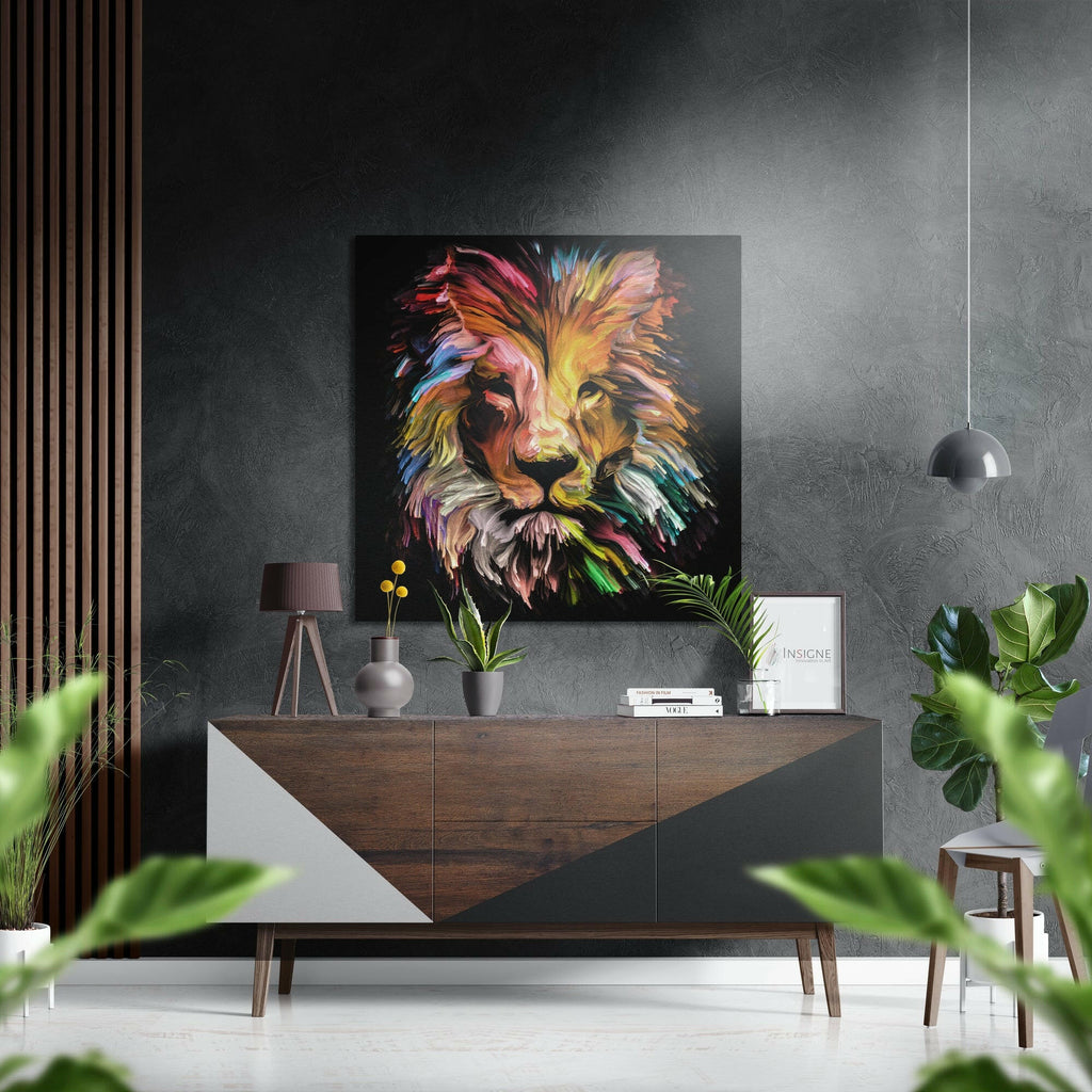 Lion Brushed Aluminium Dibond Wall Art