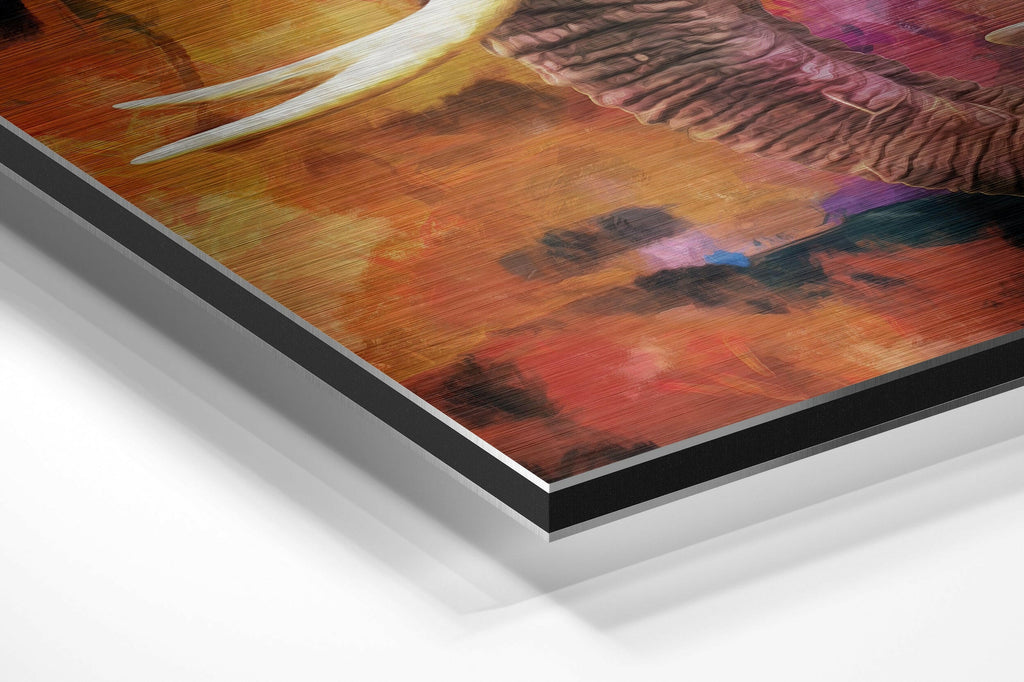 Elephant Brushed Aluminium Dibond Wall Art
