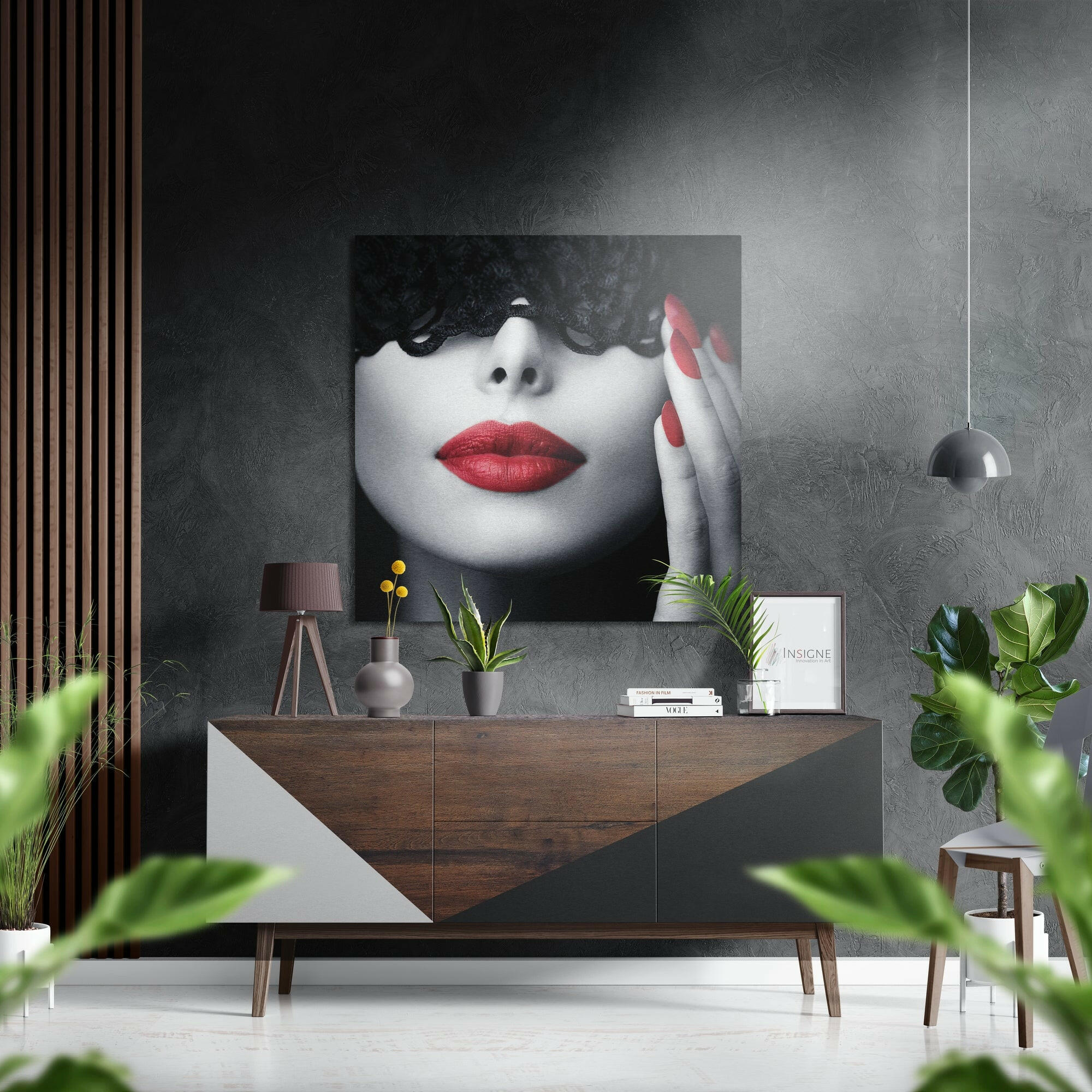 Lips Brushed Aluminium Dibond Wall Art