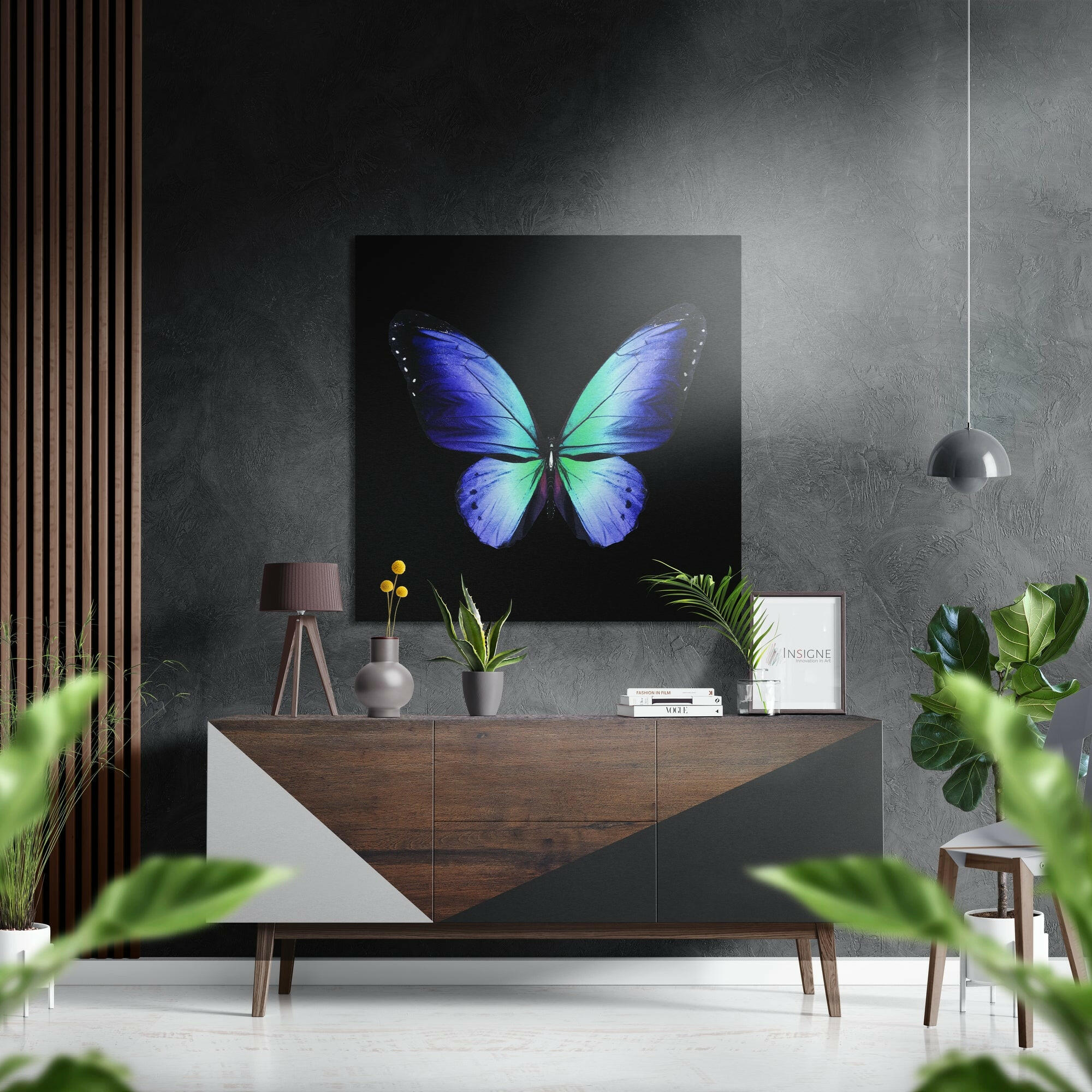 Butterfly Brushed Aluminium Dibond Wall Art